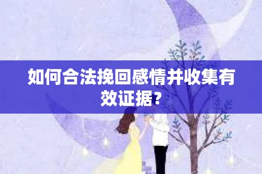 如何合法挽回感情并收集有效证据? 如何合法挽回感情并收集有效证据?