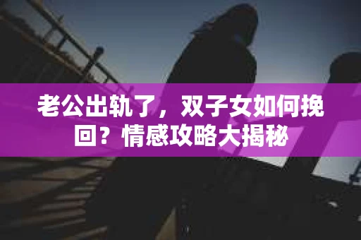 老公出轨了，双子女如何挽回？情感攻略大揭秘