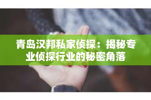 青岛汉邦私家侦探：揭秘专业侦探行业的秘密角落