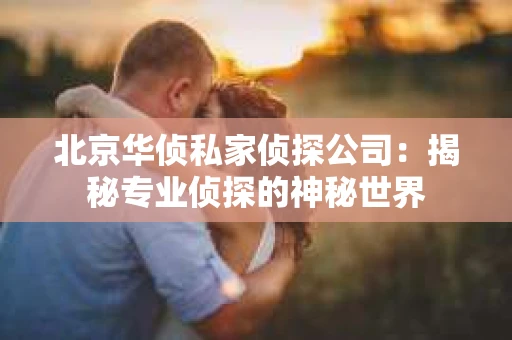 北京华侦私家侦探公司：揭秘专业侦探的神秘世界