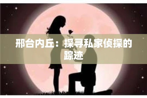邢台内丘：探寻私家侦探的踪迹