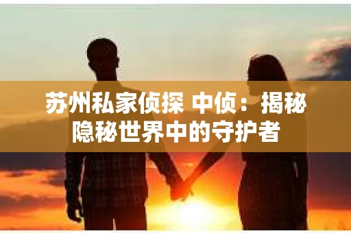 苏州私家侦探 中侦：揭秘隐秘世界中的守护者