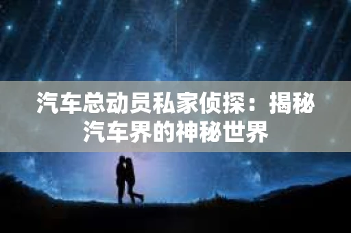 汽车总动员私家侦探：揭秘汽车界的神秘世界