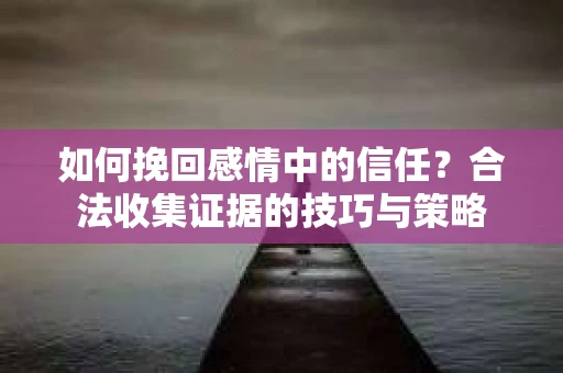 如何挽回感情中的信任？合法收集证据的技巧与策略